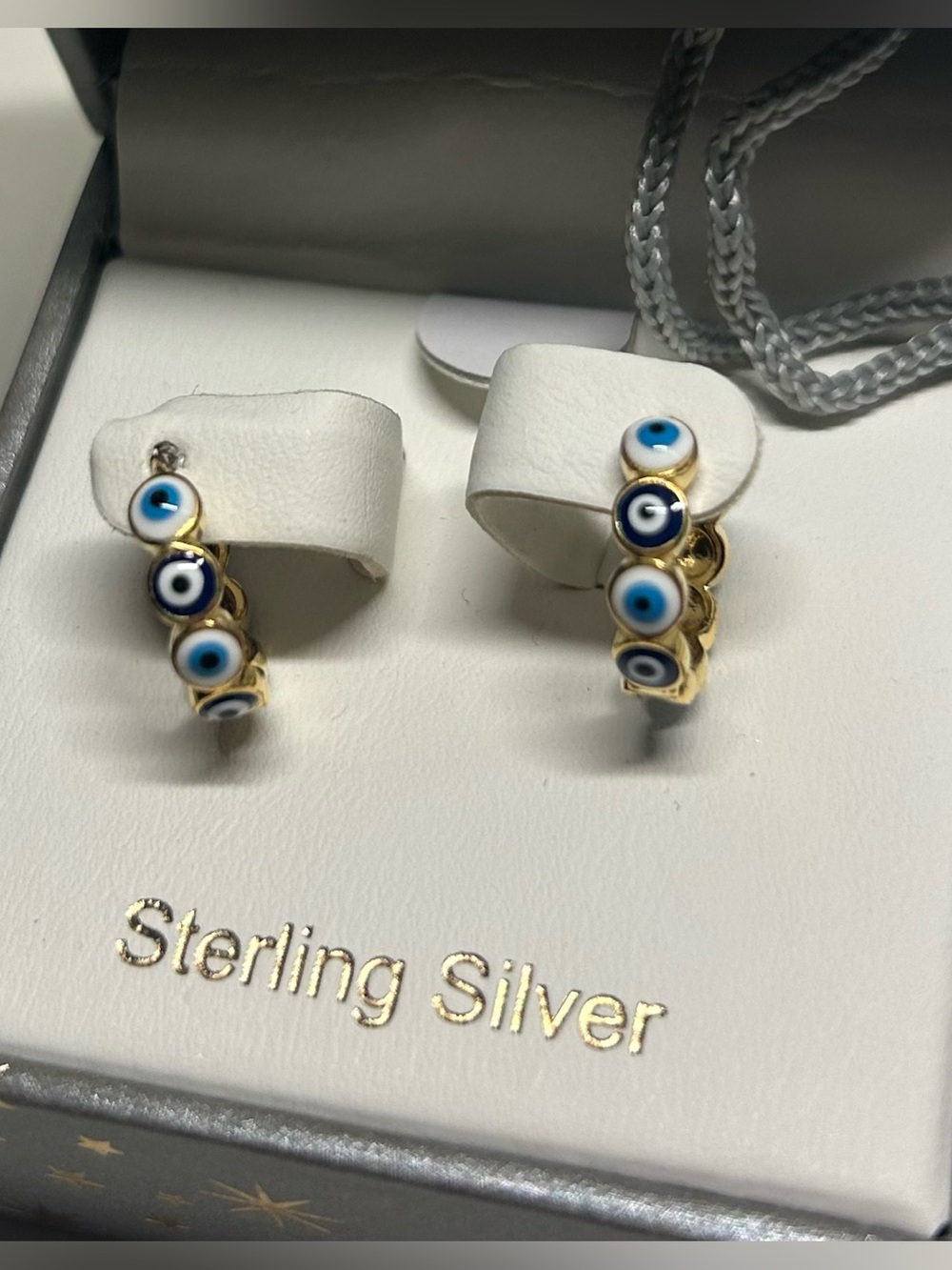 NIB Rachel Zoe evil eye hoop earrings - Picture 2 of 8